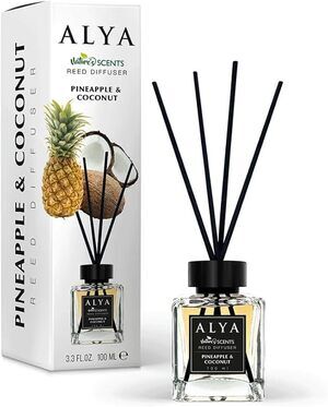 ALYA Nature's Scents Reed,Diffuser, Pineapple & Coconut Fragrance,3.3FL,OZ,100ML